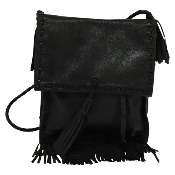 PRADA Shoulder Bag Leather Black Auth bs21614 - Picture 1 of 16